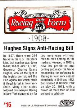 1993 Horse Star Daily Racing Form 100th Anniversary #15 Charles Evans Hughes Back